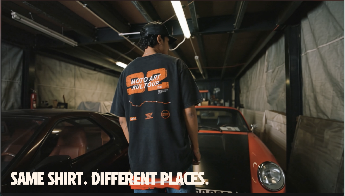Same shirt. Different places.